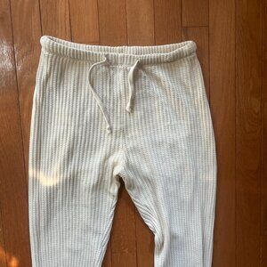 Ceres Sport Cream Thermal High Waist Drawstring Leggings Size Small